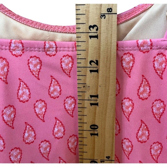 Cabana Life Talbots Swimsuit Top Womens Small Pink Peach Paisley Batik BohoVacay - Picture 9 of 13